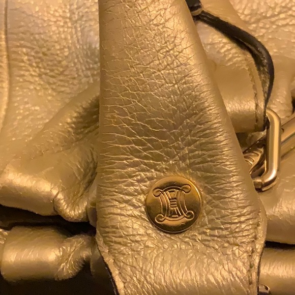 Celine | Bags | Gorgeous Celine Soft Metallic Gold Satchel Wstrap ...